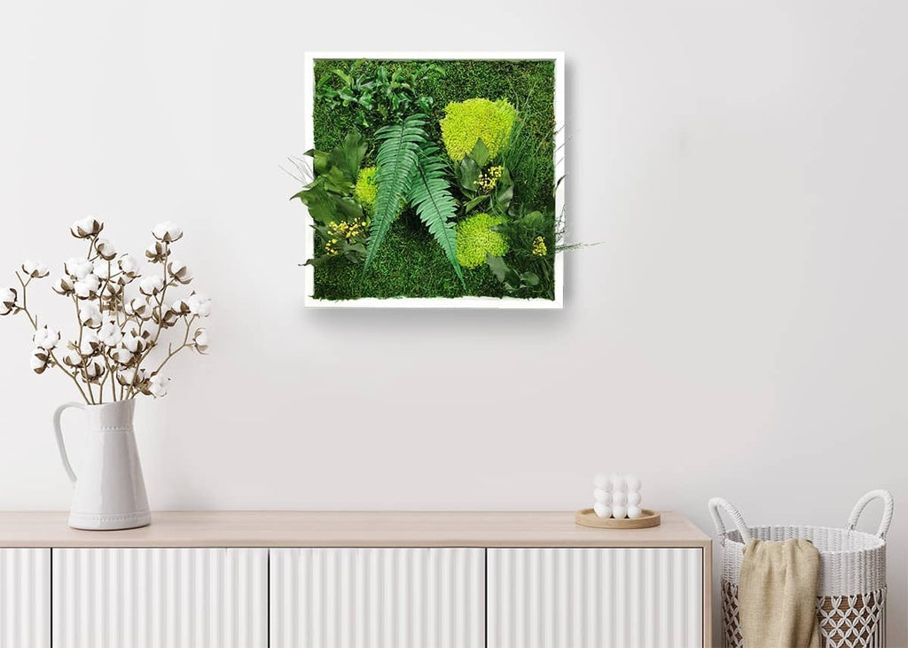 Stabilisiertes Naturpflanzengemälde Elegance 35x35