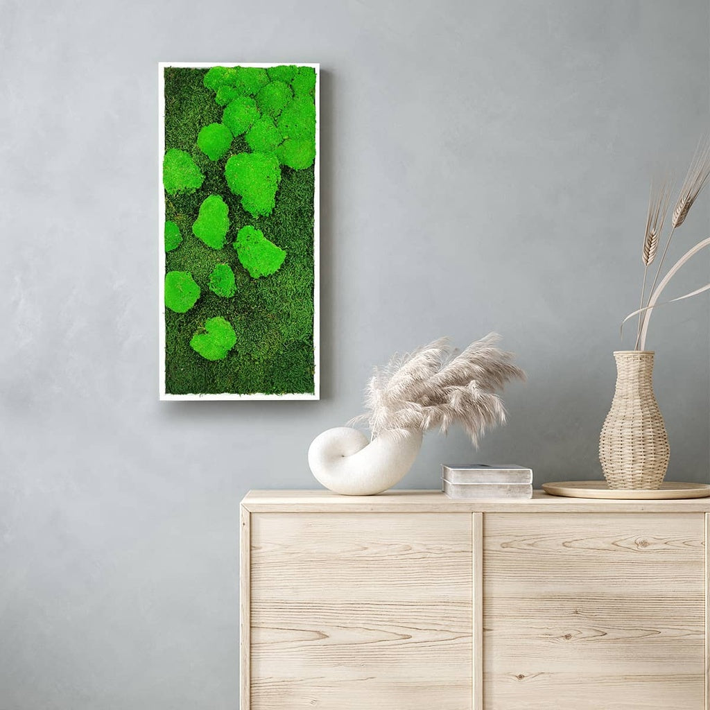 Quadro vegetale naturale stabilizzato al muschio 34x74 cm